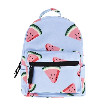 

High Quality Canvas Fruit Pattern Watermelon Printing Backpack Korean Style Students Travel Bag Girls School Bag Laptop Backpack