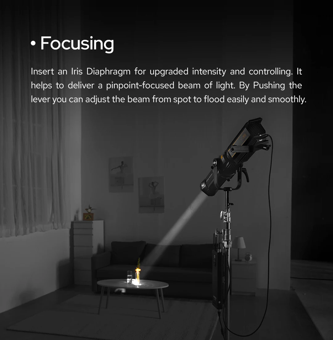 GODOX VSA-19K/26K/36K schijnwerperopzetstuk biedt speciale functies zoals spots en schijnwerpers, beam cutting, optische zoom, straalmodellering voor VL300 300W Bowen Mount LED Light (lens 19 GODOX VSA-19K/26K/36K schijnwerperopzetstuk biedt speciale functies zoals spots en schijnwerpers, beam cutting, optische zoom, straalmodellering voor VL300 300W Bowen Mount LED Light (lens 19