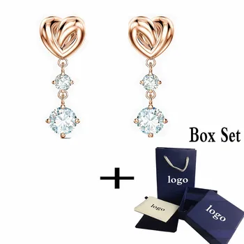 

High-quality SWA Fashion Accessories LIFELONG HEART Hollow Earrings Carved Heart Earrings Elegant Unique Romantic Gift for Women