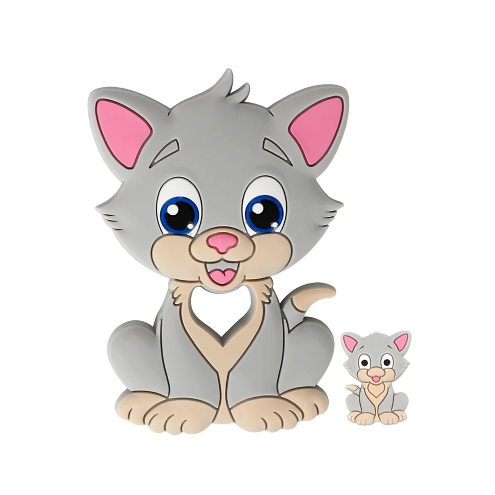 CAT-14 TYRY. HU 1 шт/5 шт Силиконовые Бусины конфеты кошка Детские Прорезыватели для зубов качество еды безопасные игрушки крошечные стержни для DIY ожерелье аксессуары BPA бесплатно - Цвет: CAT-14