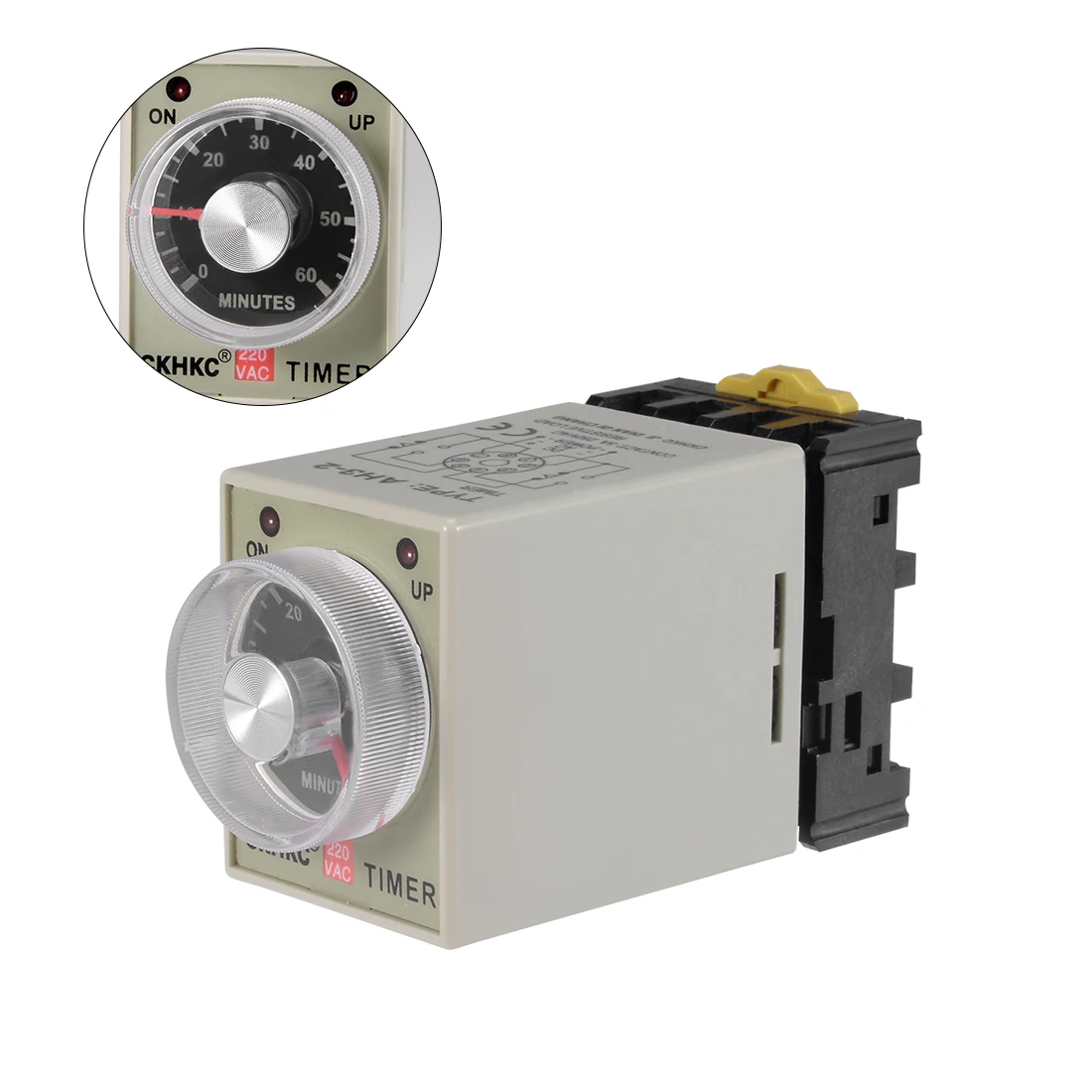 

uxcell AC220V 60M 8 Terminals Range Adjustable Delay Timer Time Relay AH3-2