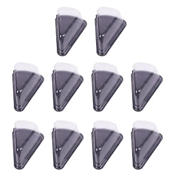 

10PCS Triangle Cake Box Plastic Sandwich Packaging Cake Boxes Plastic Cake Packing Box Gift Bakery Cake Packaging (Black)