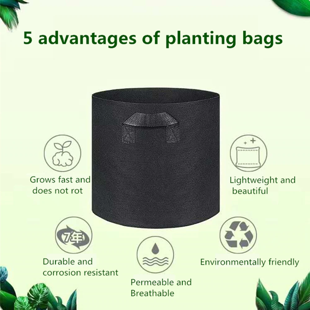5 PCS Planting Bag Black/Grey Potato Fabric Vegetable Seedling growing pot garden tools Eco-Friendly Grow bag