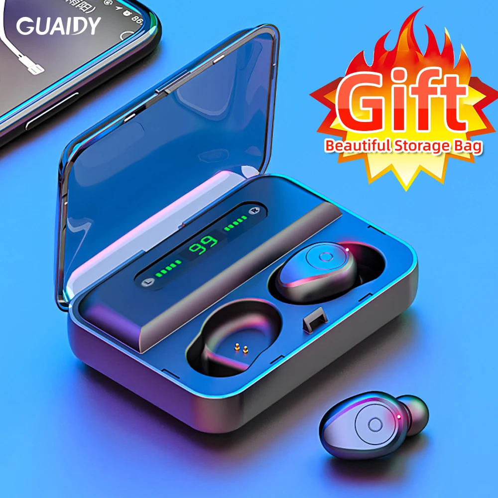 LED Display TWS Wireless Earphone Bluetooth V5 0 Headsets Earbuds Charging Case Holder For Samsung A10 iPhone 11 Pro Universal