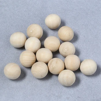 

100Pcs DIY Ball Round Spacer Wood Beads Eco-Friendly Lead-Free Natural Color Wood Jewelry Wooden Beads Jewelry Making