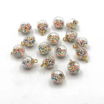 

10pcs 16mm transparent glass ball fashion beads pendant and bracelet necklace jewelry box making DIY earrings