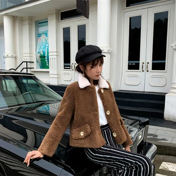 

adishree 2019 Women Coat Casual outerwear winter clothing Ladies fashion warm woolen Jackets female elegant Single Breasted