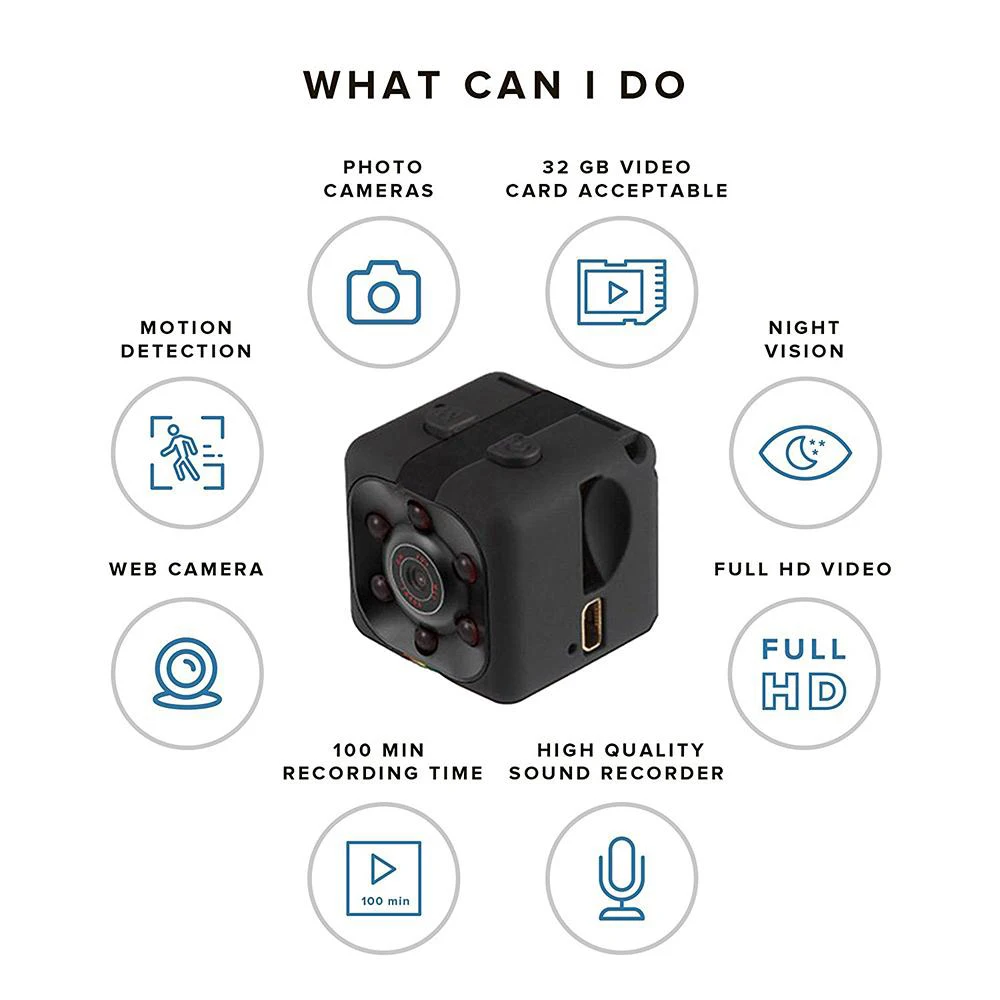 Neu SQ11 Mini Kamera 1080P Nachtsicht Sport Camcorder DV DVR Video Recorder Cam