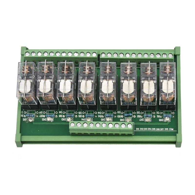 

Din Rail Mount Ac/Dc 12/24V Control 8 Spdt 16A Power Relay Module,Omron G2R-1-E.X1