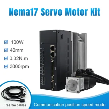 

Nema17 40mm frame 100w 0.32n.m 40ST-00330ZB with brake 3000rpm with cables 220v~230v ac servo motor and drive kit