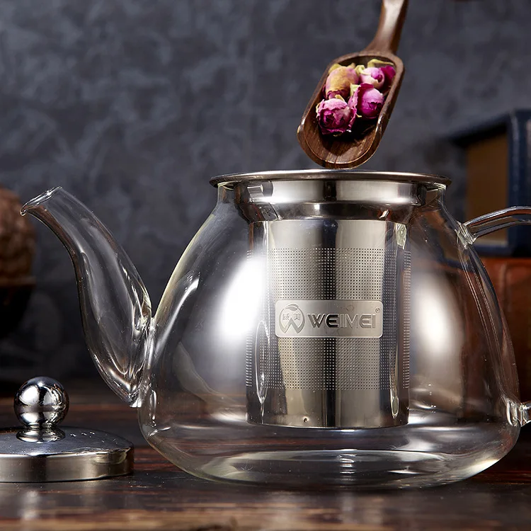 Waimea High-temperature Resistant Glass Teapot Stainless Steel Percolation Network Glass Teapot Electric Ceramic Cooktop Water B