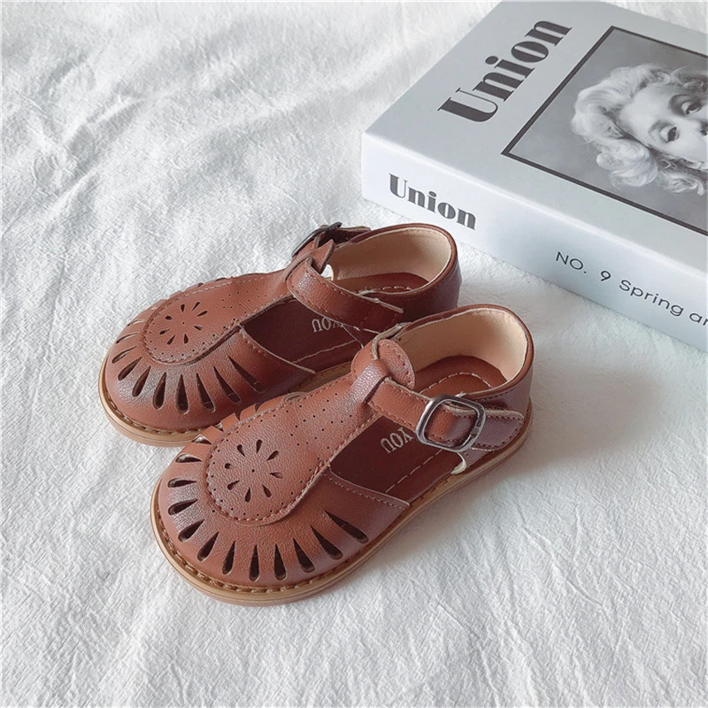 slippers for boy COZULMA Children Sandals 1-12 Years Baby Girls British Style Beach Sandals Cut-outs Kids Shoes Sandals Princess Vintage 22-36 child shoes girl