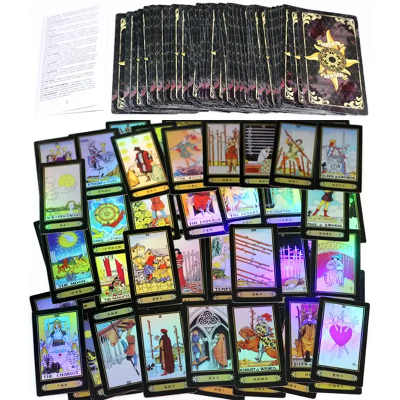 Tarot Cards Set Portable Deck With Guidebook 78 Classic Divination Fortune Telling Game Colorful | Спорт и развлечения