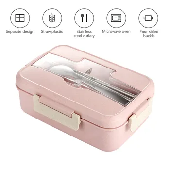 

Microwave Lunch Box Food Storage Container Bento Box Thermos Lunchbox Cute Lunch Box for Kid Students Food Container Rilakkuma