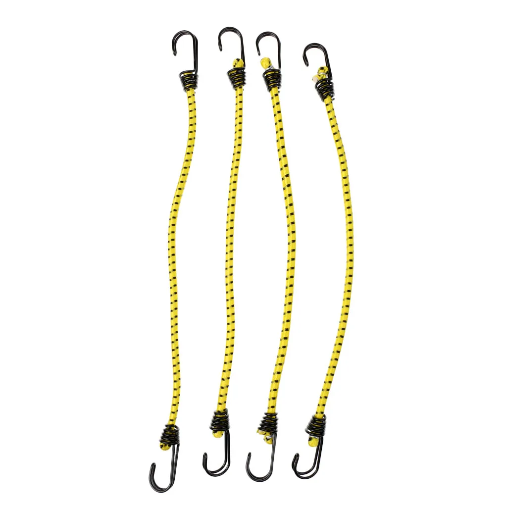 Durable 4 Pieces 43cm Heavy Duty Elastic Bungee Cord Outdoor Camping Hook Rope 3 Colors for Car Tents Hand Luggage Accessory