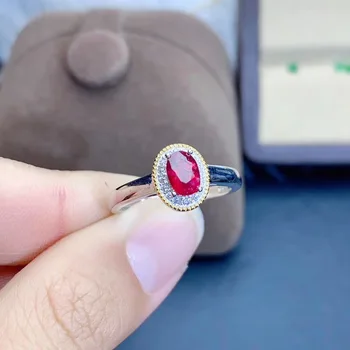 

Natural And Real Ruby Ring Gemstone Wedding Engagement Rings for Women Fine Jewelry Gift Wholesale