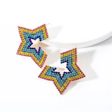 Летние модные ювелирные изделия акриловый зазор пятиконечная звезда серьги Популярные личности дикие серьги семейные вечерние серьги