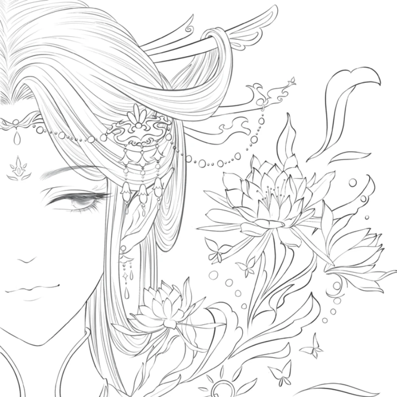 Bai Yao Xing Aesthetic Painting Chinese Ancient Style Colored Pencil Drawing Fairy Theme Coloring Book For Adult Kids Games Aliexpress