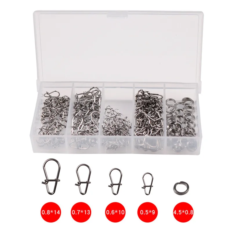 

200pcs / Set Rolling Swivel Enhanced Connector Interlock Snap Swivels Fishing Connector Fishing Gear Accessories