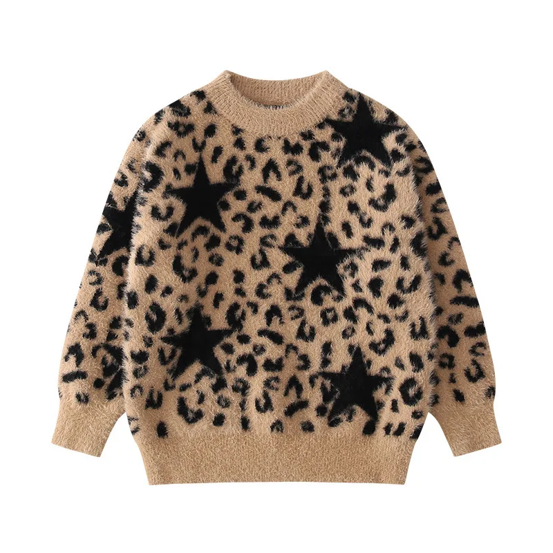 

Children Mink Cashmere Sweater 2019 New Style Male Baby Knitted Pullover Western Style Sweater Autumn And Winter Base Shirt Fash