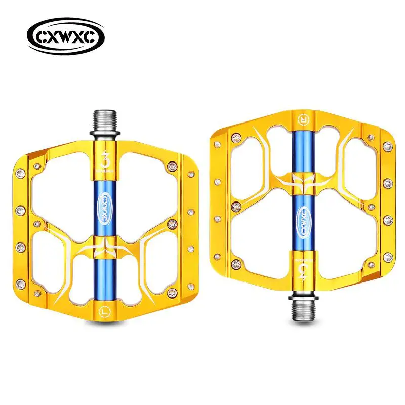 Велосипедные педали с герметичным подшипником для горного велосипеда MTB, педали для горного велосипеда, 3 подшипника, велосипедные педали с ЧПУ, Аксессуары для велосипеда из алюминиевого сплава - Цвет: Yellow