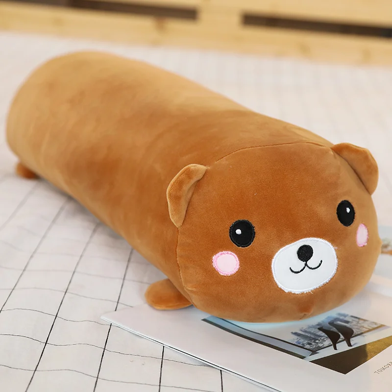 brown bear Длинные животные, плюшевая игрушка, мягкая подушка для животных, подушка для собак, кошек, Шиба-ину, плюшевая игрушка, спящий друг, подарок для детей - Цвет: brown bear