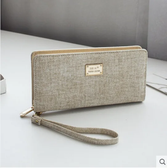 Beige Стиль, женский кошелек, корейский стиль, Ретро стиль, длинный, на молнии, для телефона, сумка для карт, больше, кошелек, женская сумка - Цвет: Beige