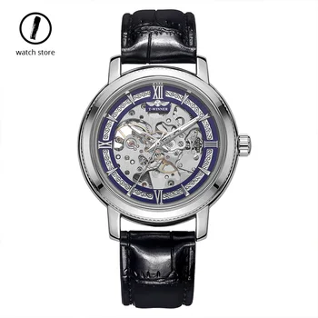 

Fashion Automatic Mechanical Watch Men Roman Scale Leather Waterproof Luxury Designer Skeleton Watches Winner Relogio Masculino