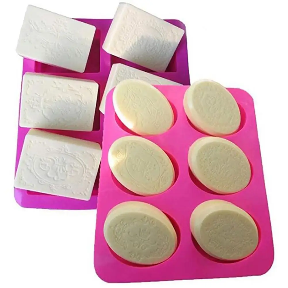 6 Cavity Silicone Soap Mould Crafts Handmade Soap Molds Bake Mold Tray