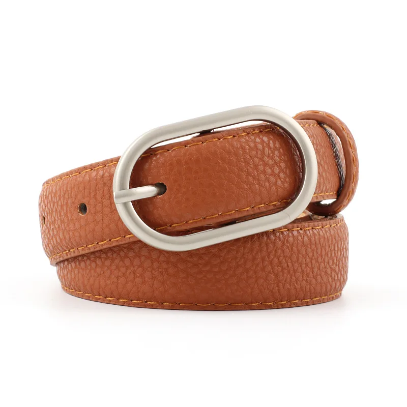 

Fashion Women Casual Belt Metal Pin Buckle PU Leather Belt Woman for Dress Jeans Female Strap Designer Luxury Belt w/2.4cm