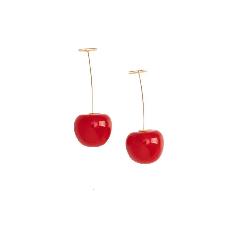 Drop Earrings Dangle Pendant Cherry Fruit Design Earrings Japan Korean Cherry Fruit Shaped Drop Earrings Women Sweet Girls Cute Jewelry Gifts