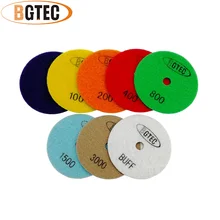 

BGTEC 8pcs/set #50 to # buff 4 inch Dry Diamond flexible Polishing Pads 100mm Granite Marble sanding disc