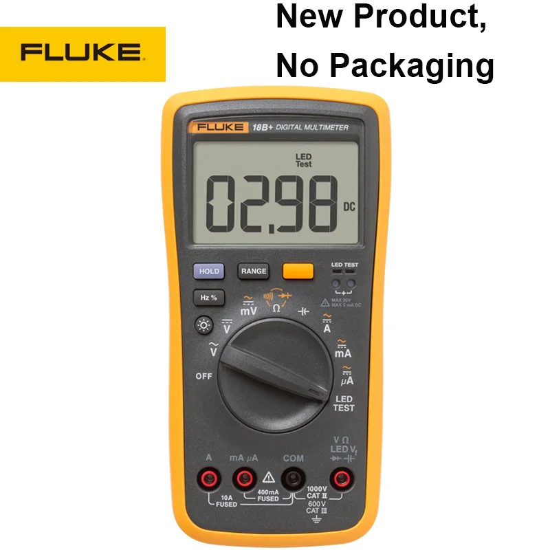 FLUKE 18B+ светодиодный AC/DC напряжение тока цифровой мультиметр и преобразователь переменного тока клещи