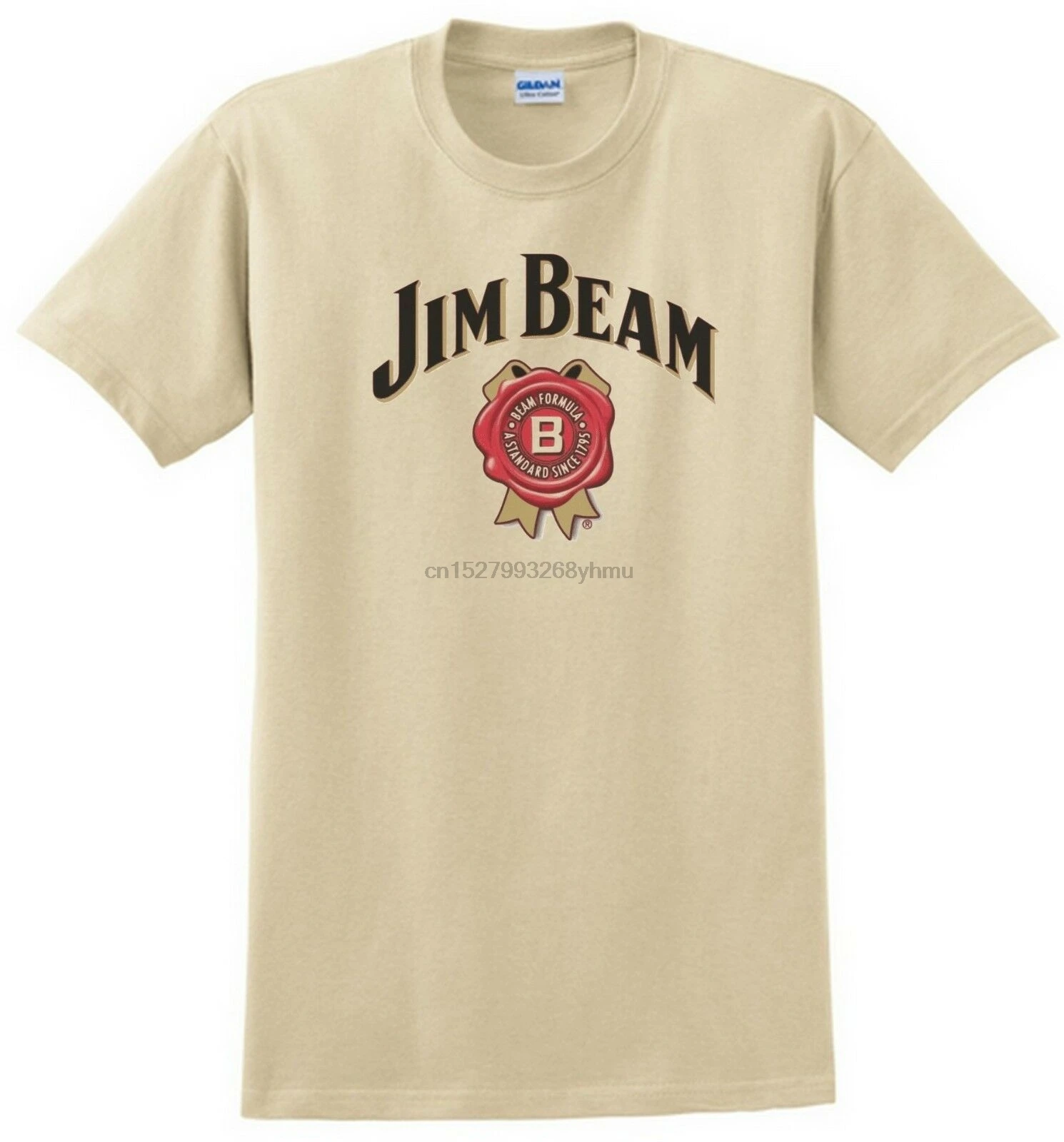 Jim Beam футболку. AshKhakiWhiteYellow. S-3-XL. 100% хлопок. Бесплатная доставка в США | Мужская