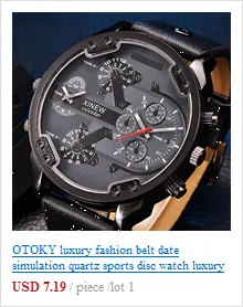 OTOKY Роскошные модные часы с ремешком, имитация даты, Кварцевые спортивные часы с диском, роскошные мужские стальные часы, кожаные спортивные часы высокого качества