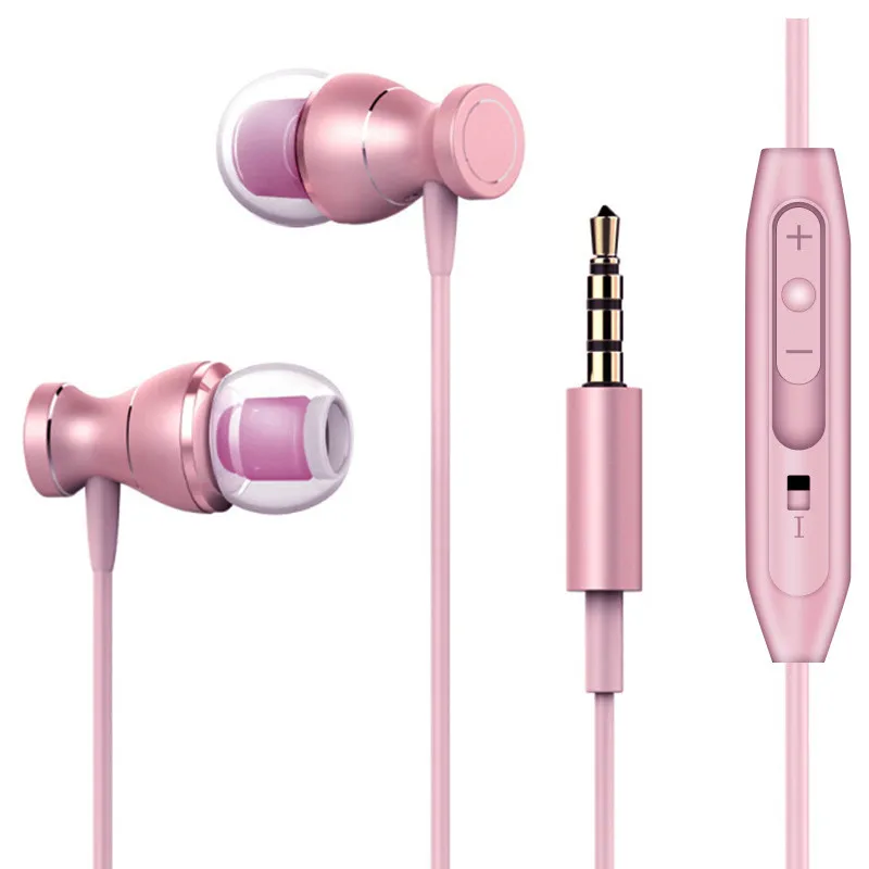 Спортивные проводные наушники, гарнитура для Xiaomi mi A3 9T CC9 CC9e Y3 mi x 2 Max mi x2 Max2 A1 A2 Lite 5X, наушники для мобильного телефона - Цвет: Rose Pink