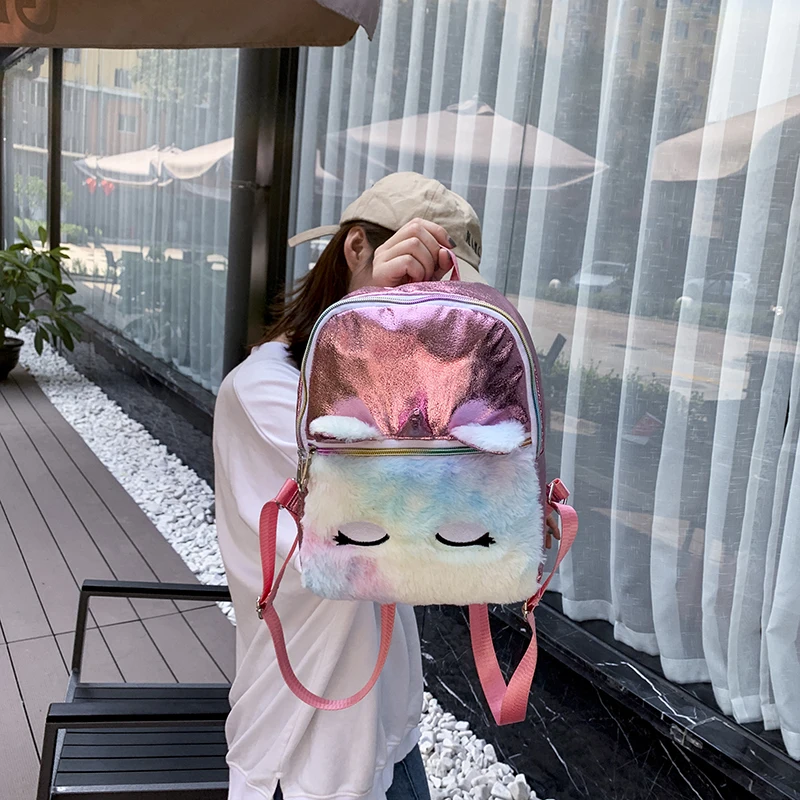 Модный детский школьный рюкзак с мультяшным дизайном, милая пушистая школьная сумка, красивая стильная школьная сумка для девочек, сумка для книг для детей