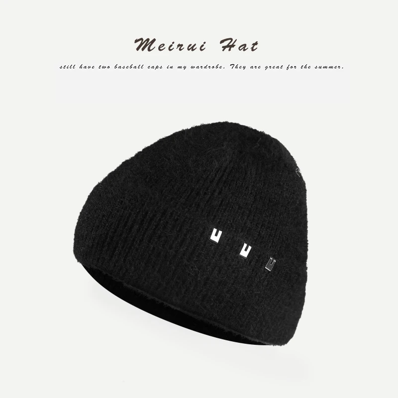 Зимняя мужская вязаная кепка с отворотами, короткая Кепка Gua Skullies Innocent, шапка, модная женская зимняя шапка с черепом, шапка с помпоном, утолщенная теплая - Цвет: 6