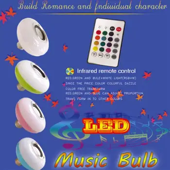 

Music Playing KTV LED Music Bulb LED Loudspeaker Mini Colorful Home Audio Gift Portable Bluetooth 4.0 Wireless E27 Lamp