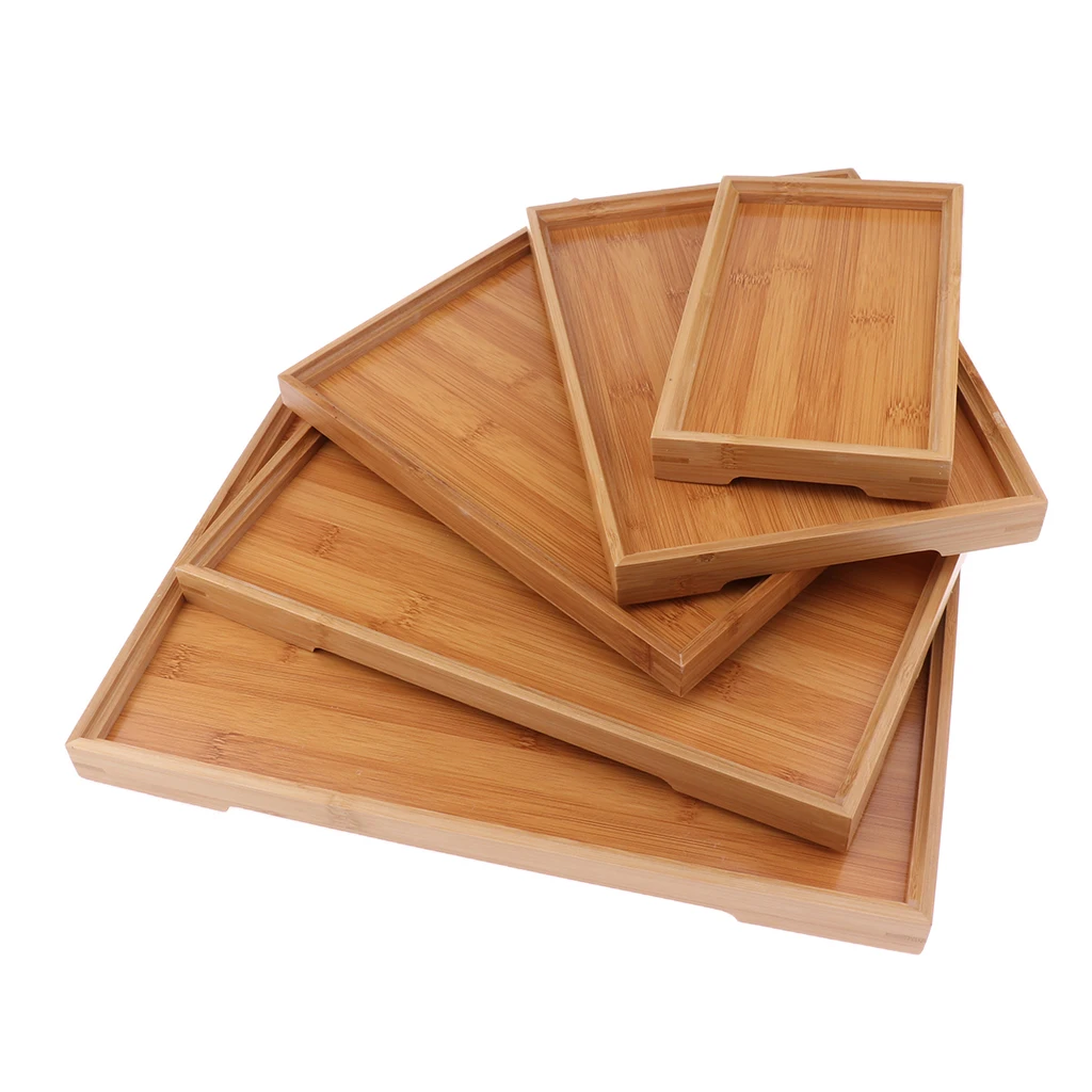 Various Size Exclusive Wood Serving Tray Food Dish Kitchen Vintage Solid - 6 Sizes Available