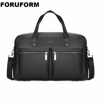 

Fashion Genuine-Leather Pure color Briefcase Tote Messenger-Bag 14 inch computer bag Men's Business Shoulder-Bags ZH-342
