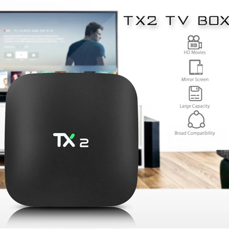 TX2 дистанционного Управление глобальная телевизионная коробка 4K HD Android 6 0 Box Smart со