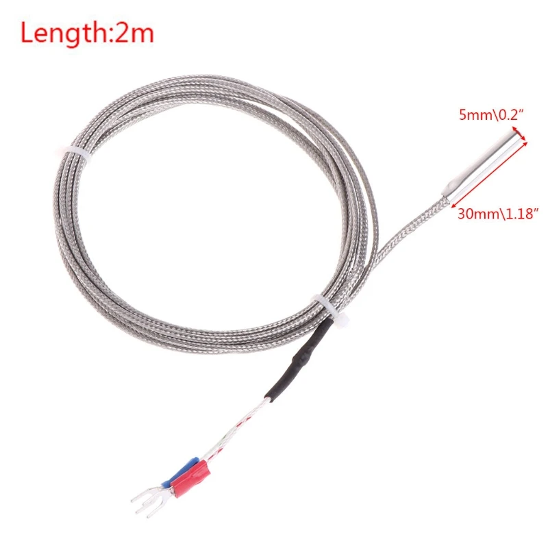 2019 Hot! 2m K-Type Thermocouple Temperature Sensor 0-600 degrees Celsius 5*30mm Probe Stainless Steel | Детали для бытовой