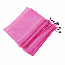 10 шт А4 бумаги двойной слой молнии закрытия мешок ручка файлы папки фуксия
