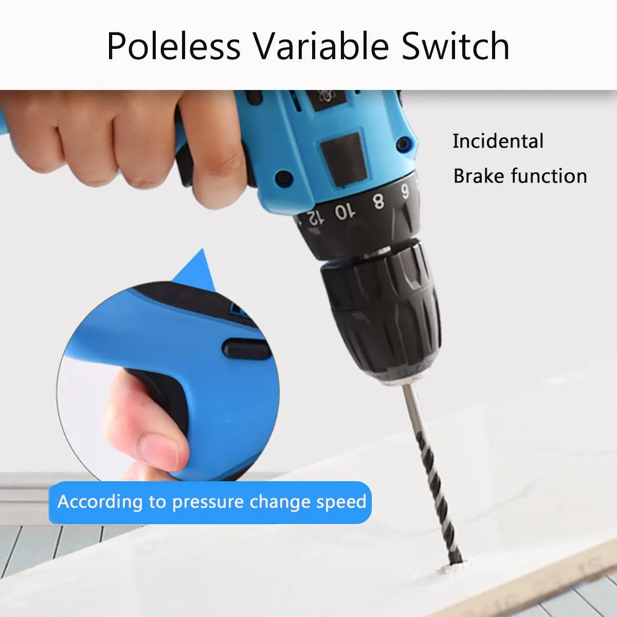 12V 18V Cordless Drill Electric Drill Drilling Machine Bolt Driver Battery Screwdriver Power Electric Tool Impact Electrician