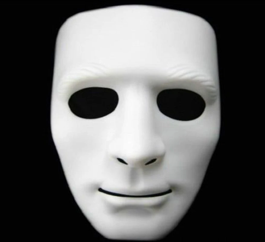 

Funny Creepy White Full Face Cosplay Halloween Party Costume Mask Theater Prop Hipa