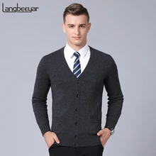 Шерсть модный брендовый свитер, мужской кардиган облегающие вязаные Джемперы, зимняя Корейская Стильная однотонная повседневная мужская одежда