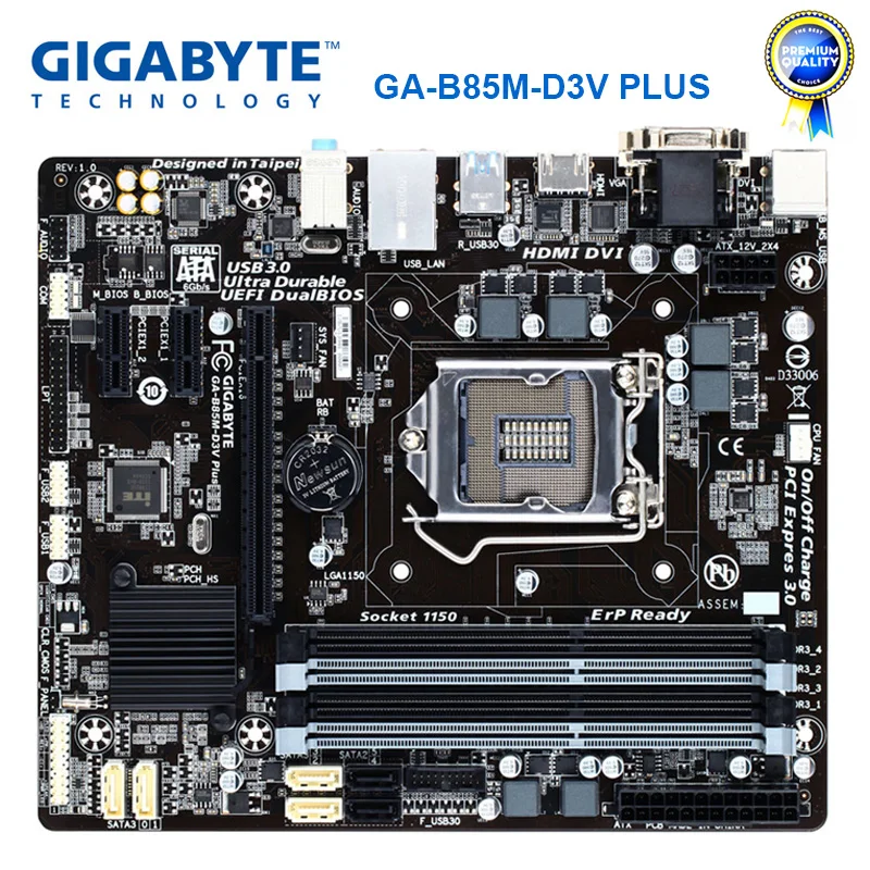 GIGABYTE GA-B85M-D3V Plus настольная материнская плата B85 Socket LGA 1150 DDR3 32G Micro-ATX SATA III оригинальная Отремонтированная материнская плата