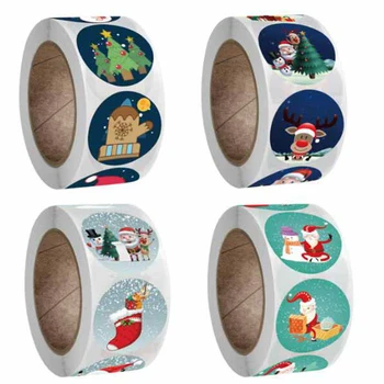 

Merry Christmas Handmade Sticker Card Box Package Santa Thank You Label Sealing Stickers Wedding