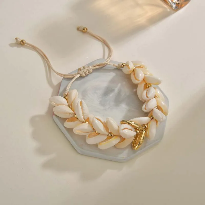 

Bohemian Shell Bracelet for Women Handmade Woven Ethnic Bracelets Gold Silver Color Vintage Boho Jewelry Accessories Gift